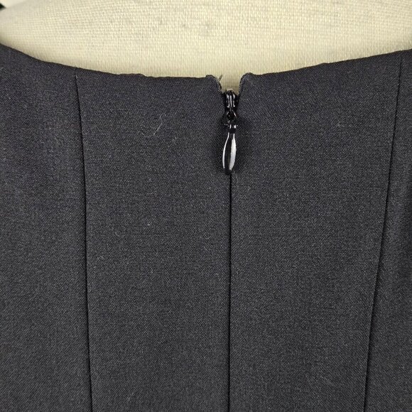 Calvin Klein Size 10 Black Fit and Flare Seamed Dress Sleeveless Hidden Back Zip - Picture 10 of 14